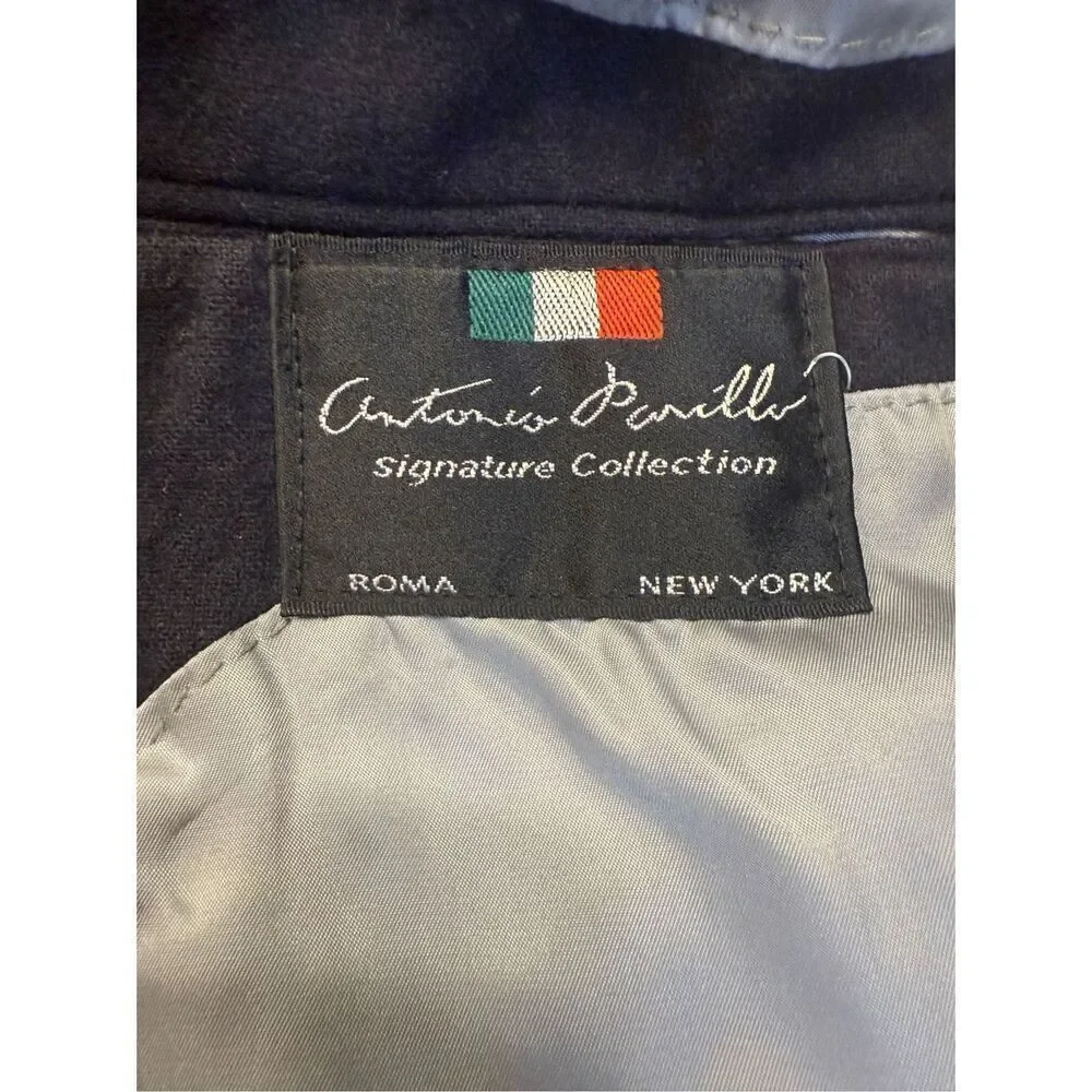 Antonio Parillo Cashmere/Wool Sport Coat Blazer 44L Vtg Gold Buttons Italy